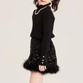 thumbnail image 6 of Velvet Trim Girls Skirt Hemline Casual Party Wear A Line Tutu For Toddler Kids, 6 of 8
