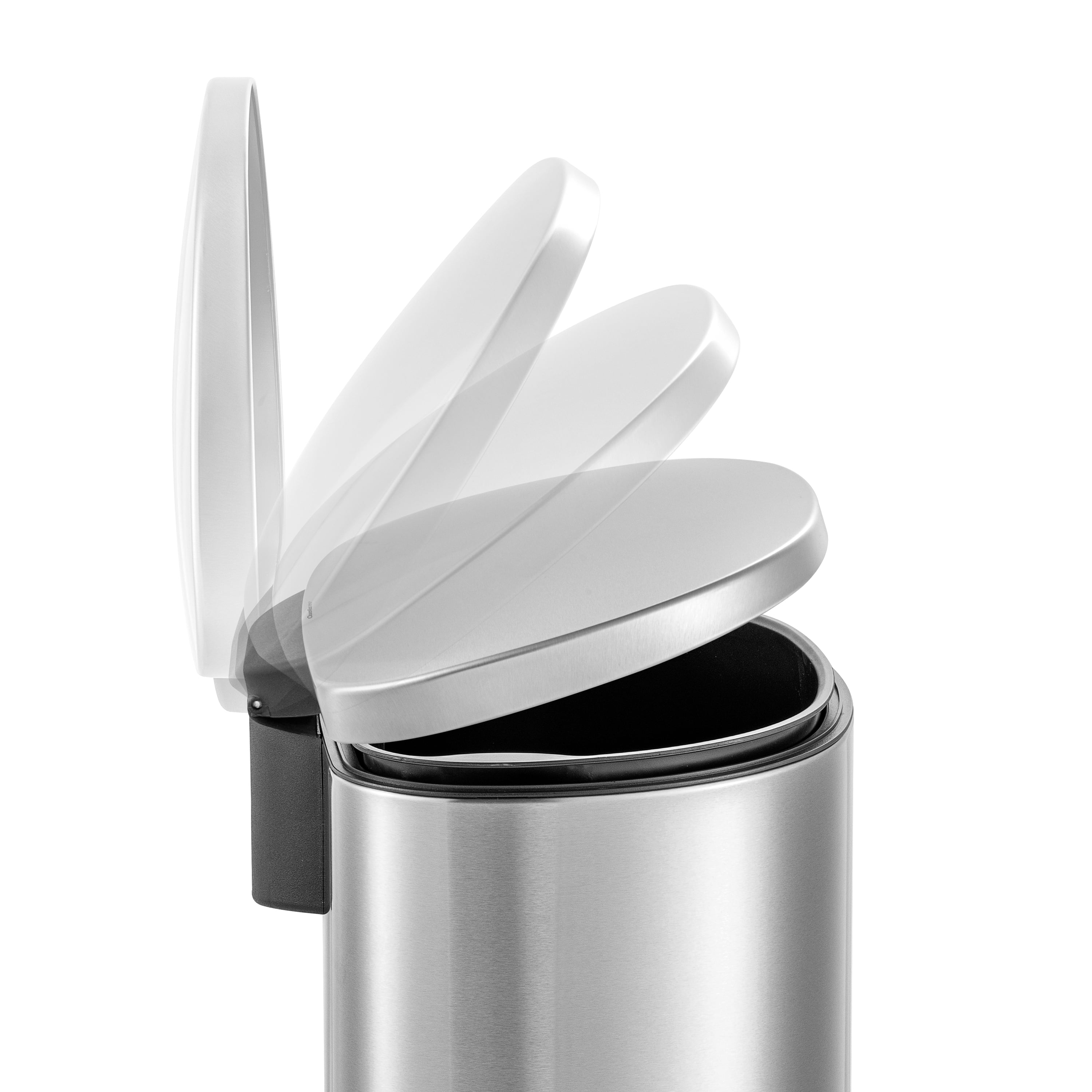 Qualiazero Kitchen Bathroom Trash Can Combo, 13.2 Gallon and 1.6 Gallon Stainless Steel Step Garbage Bin with Soft Close Lid, Silver