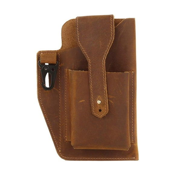 Funda para teléfono móvil hecha a mano, deportes portátiles, bolsa de cinturón de almacenamiento para teléfono móvil marrón Yuyangstore Funda de teléfono para hombres