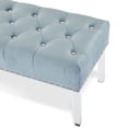 thumbnail image 3 of New Classic Furniture Vivian 19.25" Tufted Velvet Bench in Light Blue, 3 of 6
