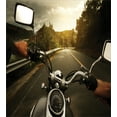 thumbnail image 3 of Adventure Duvet Cover Set, Rider Driving a Chopper on Asphalt Road Within Forest Journey Photography, Decorative 3 Piece Bedding Set with 2 Pillow Shams, Calking Size, Forest Green Grey, by Ambesonne, 3 of 3