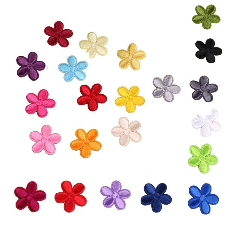 Cute Small Flower Patches Iron On Applique Bags Decals Dress Clothes  Patches Decorative Embroidery Stickers Iron On Patches Sewing Patch  Applique 15 