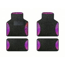 Leadwolf Car Floor Mats universal Full Coverage Auto Floor Mats All Weather Luxury Floor Liners Anti - Slip Car Mats Protector Car Carpet Black and Fuchsia 4PCS