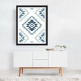 thumbnail image 2 of Aztec Style Motif Pattern Blues White Gold - Digital Art Geometric Pattern Boho Modern Art Minimalist Abstract Mid-Century Modern Black Framed Wall Art Print 12 x 16 inches, 2 of 3