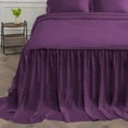 thumbnail image 6 of 4 Piece Long Ruffle Sheet Set, 30" Inch Long Ruffle On Corner Of The Flat Sheet, 21 Inch Deep Pocket, 100% Egyptian Cotton, 800 TC, King Size, Solid Plum, 6 of 9