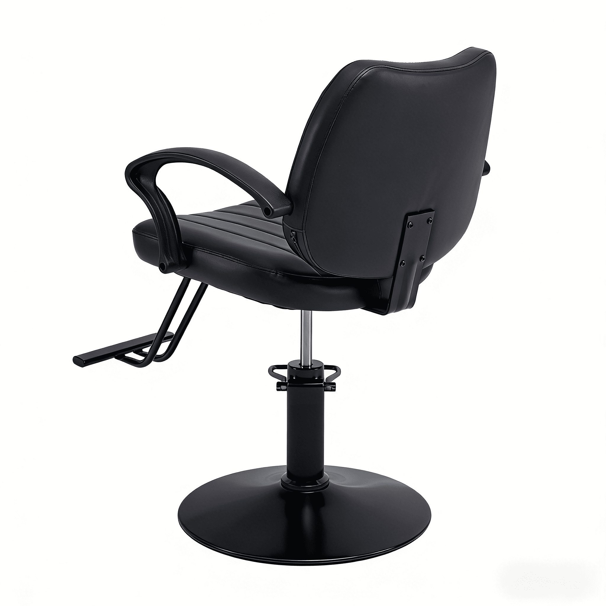Hydraulic Barber Styling Chair with 360-Degree Swivel and Chrome Base, Heavy-Duty Beauty Salon Chair with PU Leather Upholstery, Black