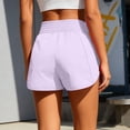 thumbnail image 4 of Women's Athletic Shorts High Waisted Running Short Pocket 2.5" Sporty Shorts Gym Workout Shorts Purple L, 4 of 4