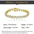 thumbnail image 2 of 14K Gold Over 925 Silver 7mm Heart Design Micro-Inlaid Mossanite Jewelry, Hip-Hop Style Tennis Bracelet Set, Captivating Charm for the Romantic Soul,Father's Day Gifts for Dad, 2 of 8