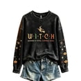 thumbnail image 2 of Salem Broom Company Sweatshirt for Women Halloween Witch Spooky Season Sweatshirt Crew Neck Hocus Pocus Holiday Pullover Black XXL, 2 of 4