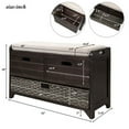 thumbnail image 7 of Storage Bench Sofa, Entryway Bench with 2 Drawers, 2 Hollow Handles, Removable Basket & Cushion, Organizer Storage Bench Shoe Bench for Hallway Entryway Living Room, Fully Assembled, Espresso, 7 of 7