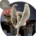 thumbnail image 3 of Adornos de ángel para jardín Escultura de ángel Decoración de ángel Estatua de jardín 3D de ángel alado Adornos artísticos de hada sentada Escultura de hada sentada, 3 of 5