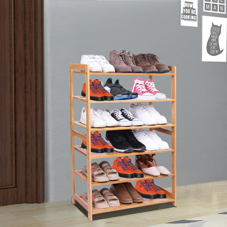 6-Tiers Shoes Shelf with 6 Removable Storage Bins Closet Shoe Storage —  Waytrim