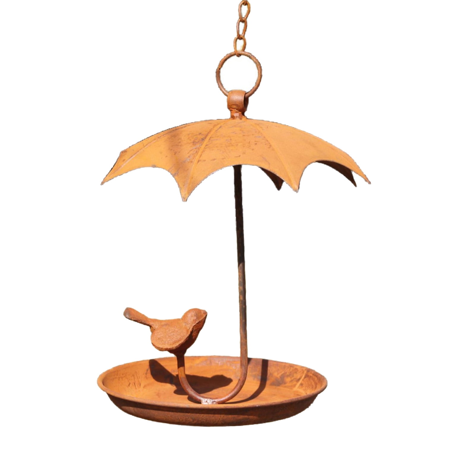 TOPRenddon Window Bird Feeders for Outdoors,Handcrafted Circular Hanging Metal Bird Feeder for Feed and Water Decorative Outdoor Garden Patio,Home Decor Collection