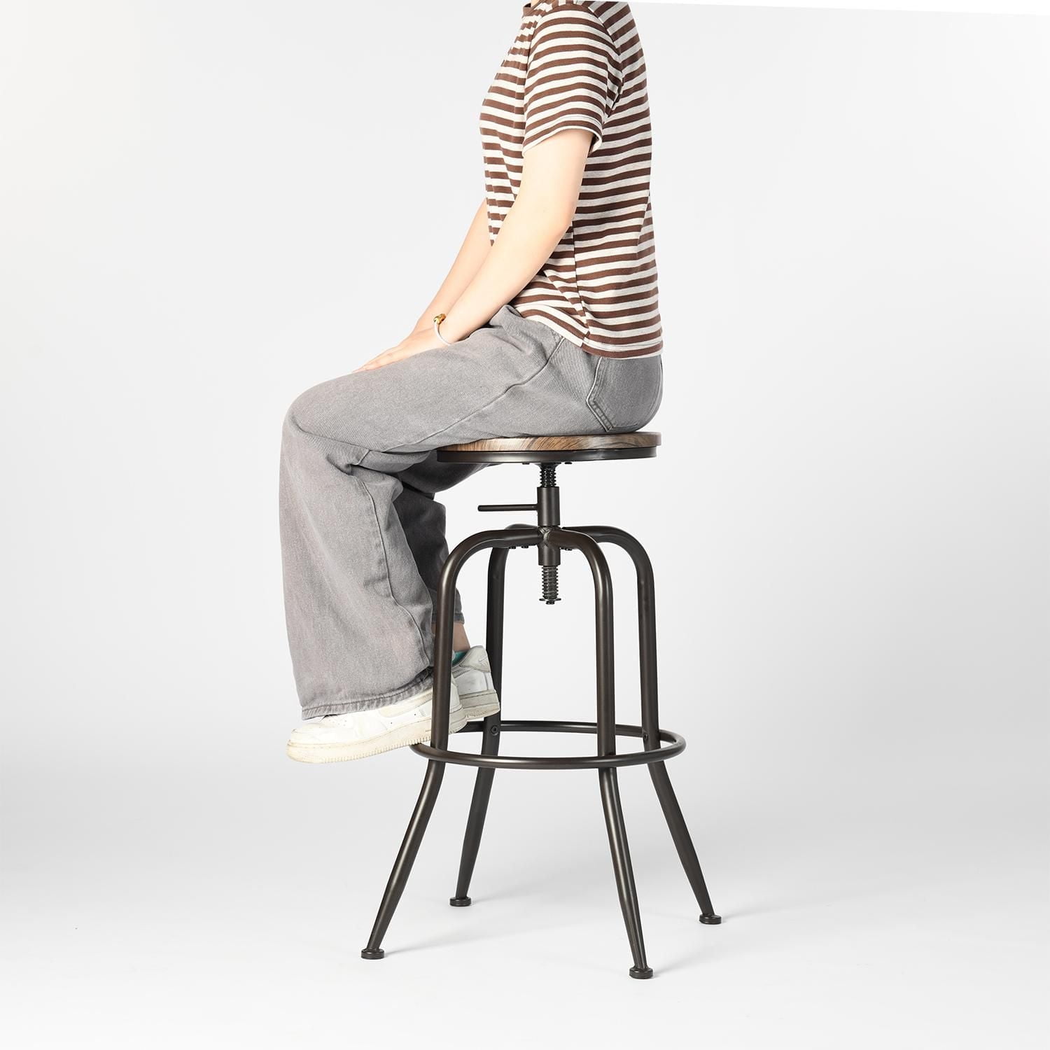 Ensemble de 2 tabourets de bar Homy Casa à hauteur réglable pour tables de bar et cuisines