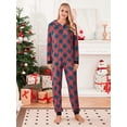 thumbnail image 4 of Family Christmas Pajamas, Long Sleeve Elk/Christmas Tree/Plaid/Snowflake Print Hooded Jumpsuit Sleepwear, 4 of 7