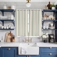 thumbnail image 2 of Light Green Lines Kitchen Curtains Window Panels, Retro Minimalist Stripes Pattern Insulated Window Treatment Curtain, Grommet Curtains for Bedroom/Living Room/Bathroom, 2 Piece 42"Wx63"L, 2 of 8