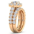 thumbnail image 2 of Pompeii 4Ct Diamond Halo Engagement Wedding Ring Set White Yellow or Rose Gold Lab Grown, 2 of 5