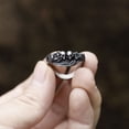 thumbnail image 2 of ZMY Home Stainless Steel Skull Ring with Rose Engraving for Women Moon Shaped Design (9), 2 of 6