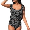 thumbnail image 2 of Roncen Women's Tankini Set - Ruffle Hem Bralette Top & High-Waisted Swim Bottoms, 2 of 6