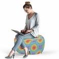 thumbnail image 2 of Geometric Pouf Cover with Zipper, Rainbow Colors of Repeating Concentric Circles in Dot Art Style Illustration, Soft Decorative Fabric Unstuffed Case, 30" W X 17.3" L, Multicolor, by Ambesonne, 2 of 5