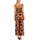 thumbnail image 3 of INSPIRAR CHIC Mono Floral para Mujeres Casual Sin Mangas Cintura Alta Pierna Ancha Pantalones Largos con Bolsillos L Naranja, 3 of 6