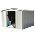 thumbnail image 5 of JAXSUNNY 8' x 8' Outdoor Storage Shed Metal Garden Sheds & Outdoor Storage with Sliding Doors for Backyard, Patio, Lawn, White, 5 of 13
