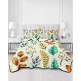 thumbnail image 2 of Full Size Quilt Bedding Set, Spring Botanical Reversible Summer Quilt 3 Pieces, Watercolor Leaves Floral Rustic Cream Lightweight Bedspreads Coverlets with 2 Pillow Shams for All Seasons, 2 of 5