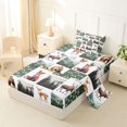 thumbnail image 2 of Manfei Woodland Fox Grid Twin Sheets,Green Check Pine Bedding,3-Piece,1 Fitted Sheet and 1 Pillowcase, 2 of 6