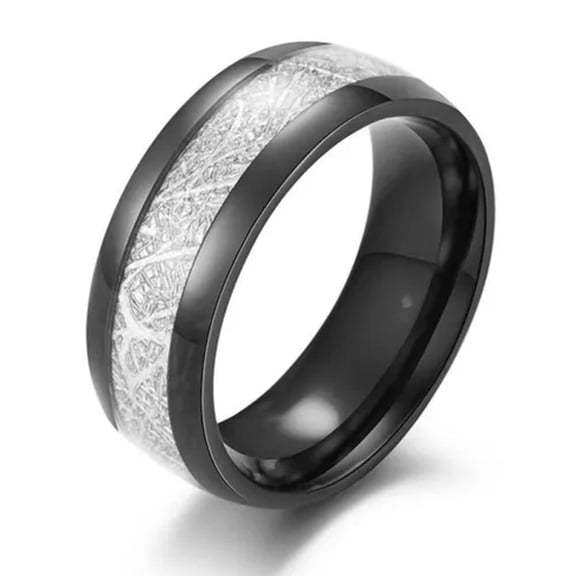 MATROOY Men's Ring Jewelry Stainless Steel Ring Temperament Couple Rings Wedding Gift ➳-black-8