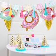 thumbnail image 5 of Otra decoración de jardín 5 piezas Globos de papel de helado Kawaii Helado Donut Globos de comida dulce para niñas de verano Fiesta de cumpleaños para niños Decoraciones para espectáculos de bebé, 5 of 5