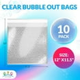 thumbnail image 2 of Clear Bubble Out Bags, 12 x 11.5 Inches. Pack of 10 Polyethylene Self Seal Bubble Pouches. Cushioning Clear Bubble Bags for Packing. Clear Bubble Envelopes. Clear Bubble Out Pouches, 2 of 7