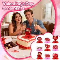 JuWDoc 2.2IN Red Valentines Centerpieces for Tables - Pack Of 9 | 3D Valentine Honeycomb Centerpieces, Valentines Day Decorations | Valentines Table Centerpieces, Valentines Day Table Decorations