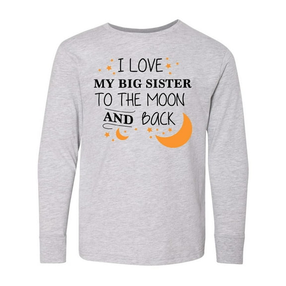 Inktastic I Love My Big Sister To The Moon and Back Long Sleeve Youth T-Shirt