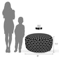 thumbnail image 4 of Abstract Pouf Cover with Zipper, Geometric Aspect with Squares and Triangles Crosses Symbols Patterns, Soft Decorative Fabric Unstuffed Case, 30" W X 17.3" L, Charcoal Grey and White, by Ambesonne, 4 of 5