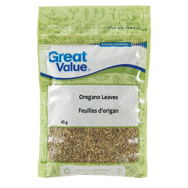 Herbes feuilles d'origan de Great Value 45 g