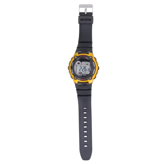 Reloj deportivo electrónico luminoso resistente al agua correa de goma pantalla grande reloj deportivo para niños dorado YUNYI BRAND Deportes