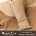thumbnail image 5 of JeenMata 11 TCW August Peridot - Pear Cut Birthstone Tennis Bracelet for Women in Eternity Design - White Gold Plating, Female, Adult, 5 of 9