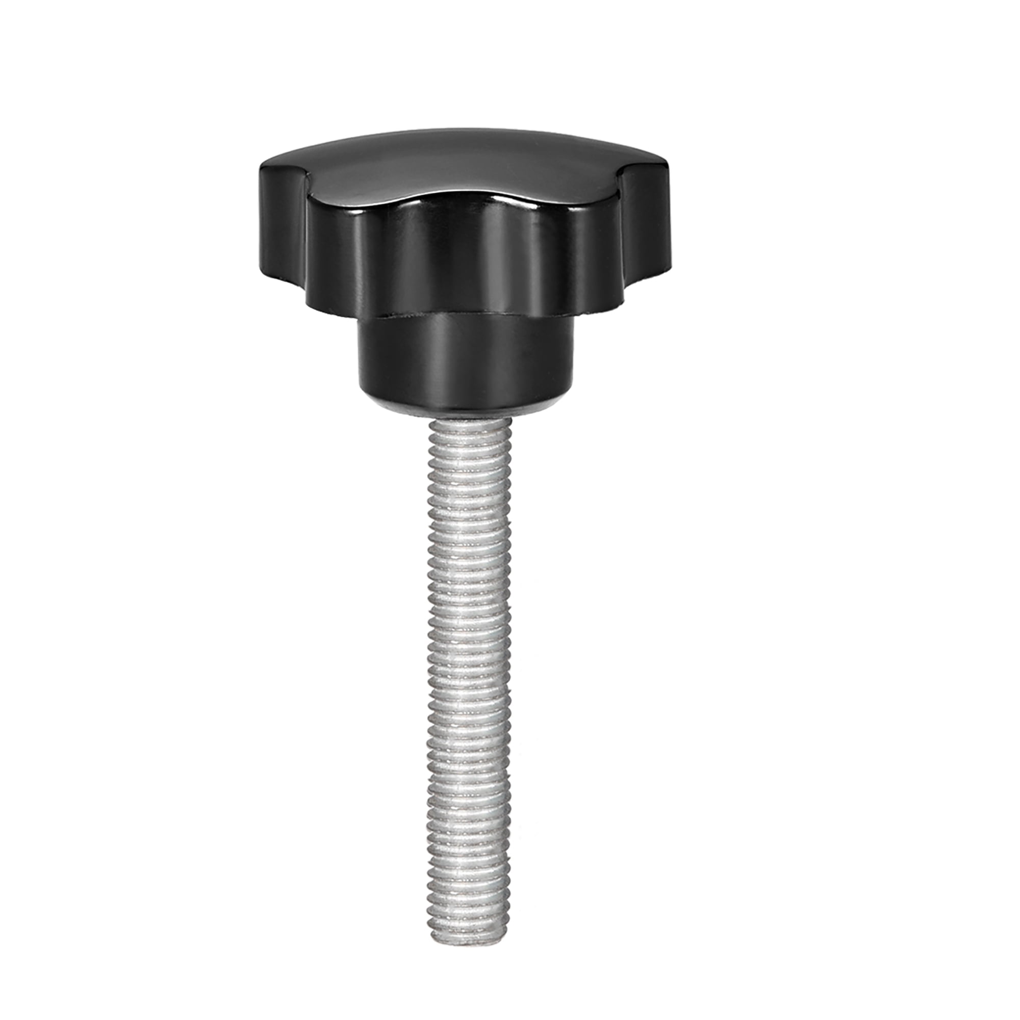 Star Knob Grip M10x80mm Male Thread Steel Zinc Stud Black PP Walmart