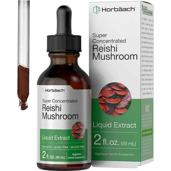 Reishi Mushroom Liquid Extract | 2 oz Tincture for Men and Women | by Horbaach