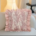 thumbnail image 4 of JoyMoreHome Velvet Ruffle Throw Pillow Covers, Decorative Pillowcases 18x18 Inch Solid Color Cushion Cover for Living Room Sofa Bed Couch, 4 of 6