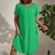thumbnail image 1 of mfyjkho Vestidos casuales para mujer, Vestido de fiesta con cuello cuadrado y manga corta de color liso para mujer Vestidos de fiesta para mujer l, 1 of 9