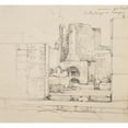 thumbnail image 2 of Jacques-Raymond Brascassat 13x12 Black Ornate Wood Framed Double Matted Museum Art Print Titled: Baker's House in Pompeii (1828), 2 of 5