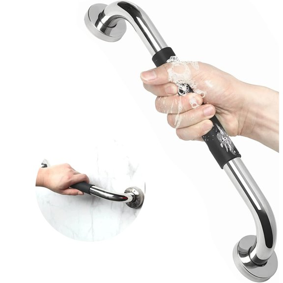 Grab Bars for Bathroom 16" Shower Handle Safety Hand Rail Support Elderly Senior Assist Bath Handicap Handle, 350 lbs, Silver