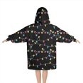 thumbnail image 2 of Multicolor Christmas Light Pattern Blanket Hoodies for Kids 6-13YR Oversize Wearable Blanket Hoodies for Boys Girls Teens, 2 of 7