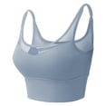 thumbnail image 5 of DuoJiaJ Women Sports Bras Back Padded Workout Tank Tops Medium Support Crop Bras for Women Blue, 5 of 5