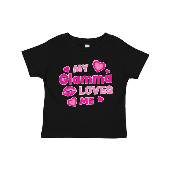 Inktastic Valentine's Day My Glamma Loves Me Hearts and Lips Boys or Girls Toddler T-Shirt