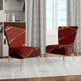 thumbnail image 4 of Designart "Yellow Triangulars Over Shades Of Red" Upholstered Modern Accent Chair - Arm Chair, 4 of 5