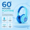 thumbnail image 6 of Kids Bluetooth Headphones, 60H Playtime, Volume Limited 85/94dB, Bluetooth 5.3, Foldable Wireless Headphones for Kids with ANC & HD Mic, 6 of 6