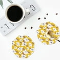 thumbnail image 5 of Fuzoiu Lilies Flowers Print Leather Coasters Set,Drink Coasters Set of 6,for Tabletop Protection, Durable PVC Coasters,Home Décor and Housewarming Gift,Octagon, 5 of 7