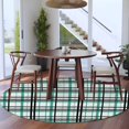 thumbnail image 4 of Teal Black Plaid Round Area Rug 6 FT, Non Slip Bedroom Rugs, Farmhouse Teal Black Checkered Washable Soft Circular Carpet Non-Shedding Floor Mat for Kitchen Dining Room Home Office Kids Room, 4 of 8